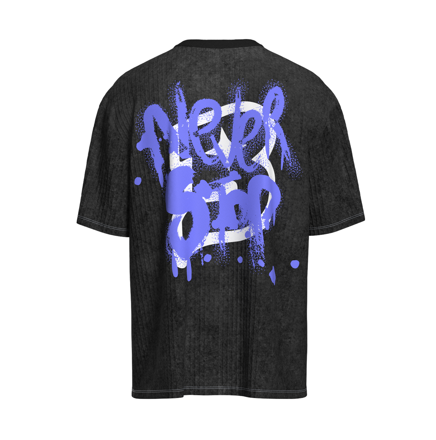 Rear view image of Never stop black tee from ballucci.